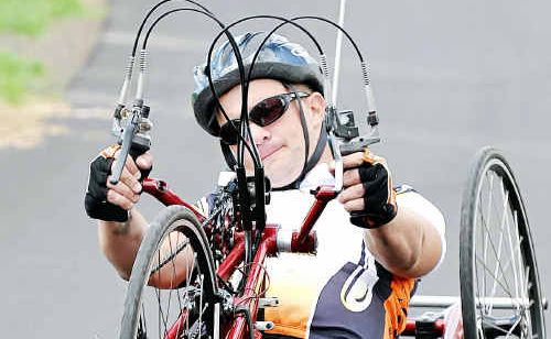 Steve Richter is hoping to raise funds for a lighter, more competitive hand cycle. Steve Richter is hoping to raise funds for a lighter, more competitive hand cycle.