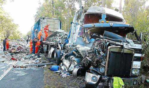 A black history: A fatal truck accident on the Pacific Highway at Tabbimoble. A black history: A fatal truck accident on the Pacific Highway at Tabbimoble.