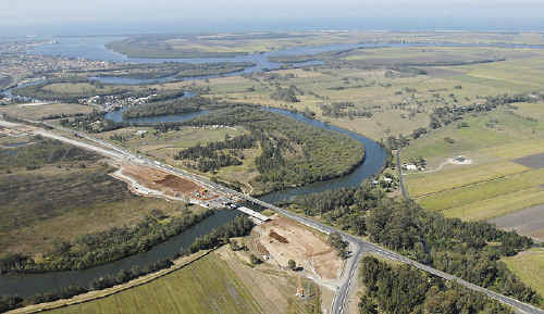 The Ballina bypass south of the town, which is due for completion The Ballina bypass south of the town, which is due for completion