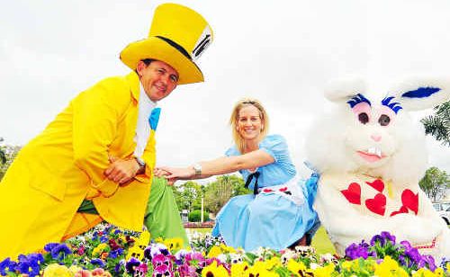 Bundaberg Regional Council employees Dave Field, Carly McCann and Melinda Shield will be on the Alice in Wonderland Tea Party float in tomorrow’s Bundy in Bloom parade. Bundaberg Regional Council employees Dave Field, Carly McCann and Melinda Shield will be on the Alice in Wonderland Tea Party float in tomorrow’s Bundy in Bloom parade.