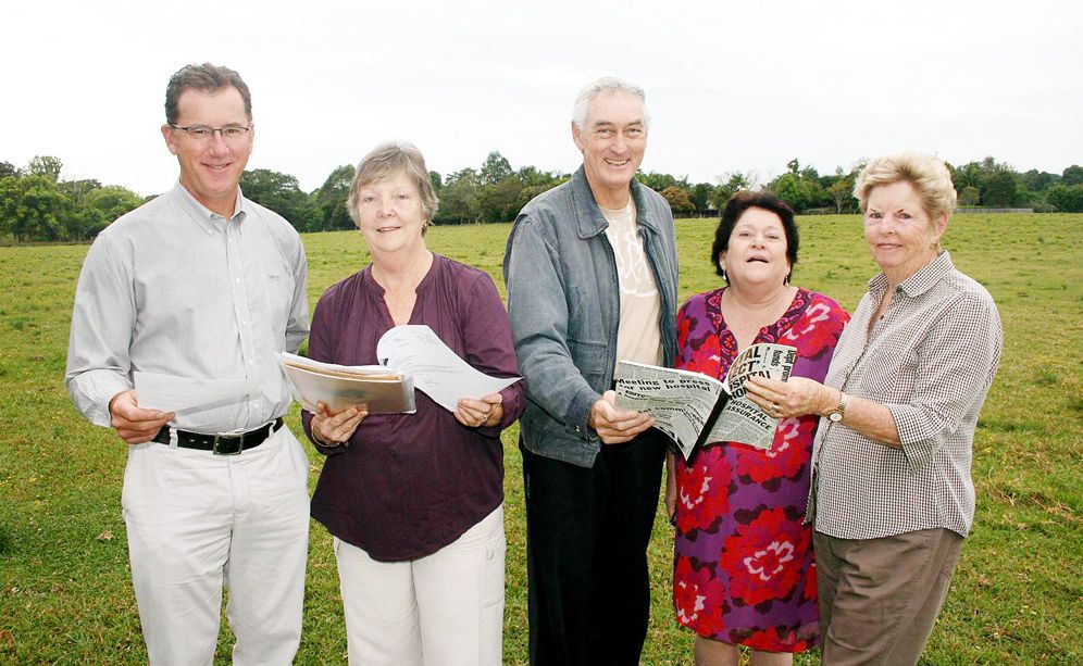 Discussing plans for a new centralised hospital for the Byron Shire on the site at Ewingsdale are members of the Byron Shire Health Services Community Action Group (from left) Dr Greg Gover, Rae Cooper, Tony McCabe, Janine Slater and Gill Lomath. Discussing plans for a new centralised hospital for the Byron Shire on the site at Ewingsdale are members of the Byron Shire Health Services Community Action Group (from left) Dr Greg Gover, Rae Cooper, Tony McCabe, Janine Slater and Gill Lomath.