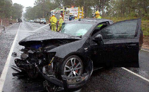The 40-year-old driver of this utility was trapped in his vehicle following the crash. The 40-year-old driver of this utility was trapped in his vehicle following the crash.
