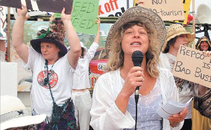 Joanna Gardner speaks at a protest against the Repco Rally at Cudgen. It's likely the sustained resistance to the event will result in it relocating. Joanna Gardner speaks at a protest against the Repco Rally at Cudgen. It's likely the sustained resistance to the event will result in it relocating.