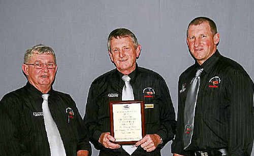 Greg Carey, pictured with Don Browne and Paul Hallman, receives Life Membership at the Warwick Cowboys presentation dinner at the weekend. Greg Carey, pictured with Don Browne and Paul Hallman, receives Life Membership at the Warwick Cowboys presentation dinner at the weekend.
