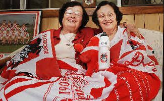 Fanatics: South Lismore residents Emily (left) and Mary Betteridge surrounded by their St George memorabilia in anticipation of Sunday’s game. Fanatics: South Lismore residents Emily (left) and Mary Betteridge surrounded by their St George memorabilia in anticipation of Sunday’s game.