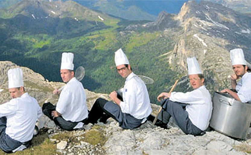 Italy's Dolomite mountains has many mountain rifugi (refuges) that offer hikers a meal worth climbing for.
Italy's Dolomite mountains has many mountain rifugi (refuges) that offer hikers a meal worth climbing for.