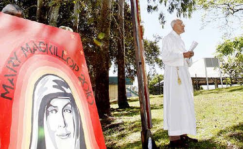 Francis Klein during the Mary Mackillop pilgrimage visit at Redbank Plains. Francis Klein during the Mary Mackillop pilgrimage visit at Redbank Plains.