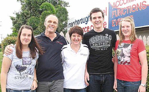 Roger and Libby with Steve, Hannah, left, and Emma, right, are building a new life in Maryborough. Roger and Libby with Steve, Hannah, left, and Emma, right, are building a new life in Maryborough.