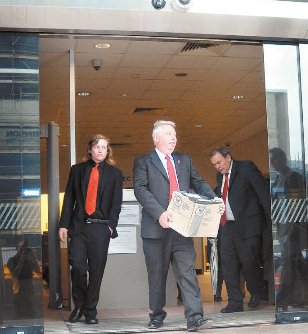 Bruce Morcombe, followed by Daniel's twin brother Bradley (left), leave the Maroochydore Court House. Bruce Morcombe, followed by Daniel's twin brother Bradley (left), leave the Maroochydore Court House.