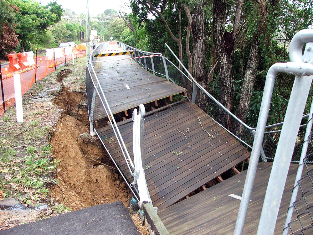 The section of Lighthouse Road at Byron Bay which collapsed during a major storm event in 2005. Tenders for its repair are expected to be called this month. The section of Lighthouse Road at Byron Bay which collapsed during a major storm event in 2005. Tenders for its repair are expected to be called this month.