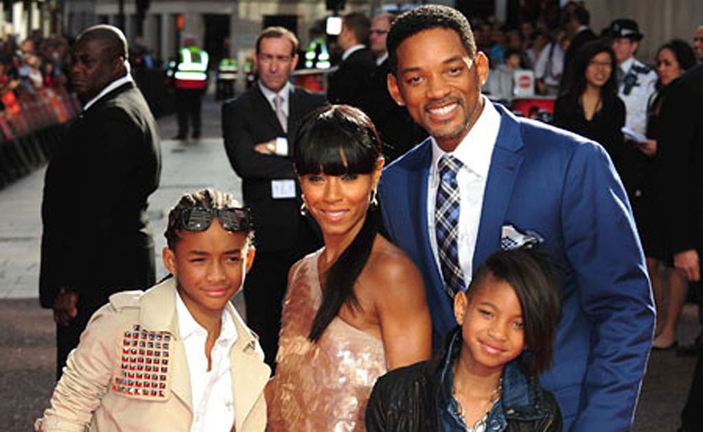 The Smiths (from left) Jaden, mother Jada, Will and daughter Willow. The Smiths (from left) Jaden, mother Jada, Will and daughter Willow.