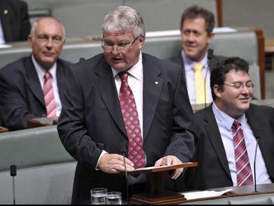 'BULLDOG WITH BITE': KEN O'Dowd during his maiden speech to Federal Parliament in 2010. 'BULLDOG WITH BITE': KEN O'Dowd during his maiden speech to Federal Parliament in 2010.