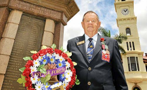Des Campbell representing the Bundaberg branch of the National Serviceman’s Association of Australia. Des Campbell representing the Bundaberg branch of the National Serviceman’s Association of Australia.