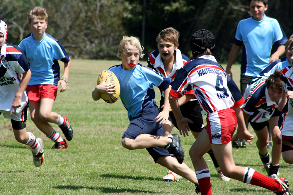 Action from the Byron Bay Public School and St Finbarr’s Primary Schools rugby league match last week. Action from the Byron Bay Public School and St Finbarr’s Primary Schools rugby league match last week.