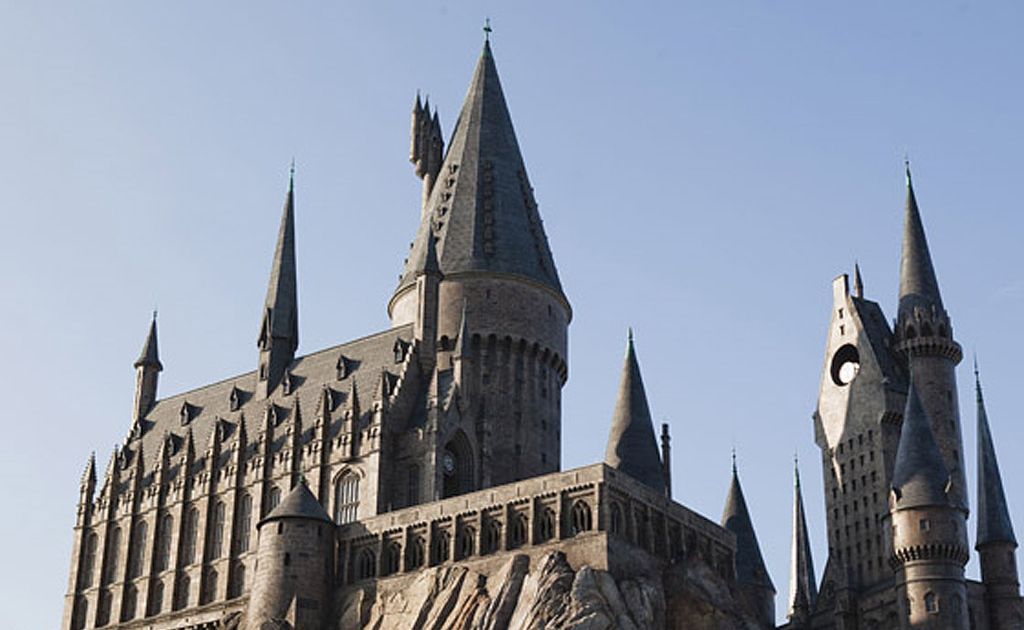 The magnificence of Hogwarts castle above Hogsmeade at The Wizarding World of Harry Potter in Florida. The magnificence of Hogwarts castle above Hogsmeade at The Wizarding World of Harry Potter in Florida.
