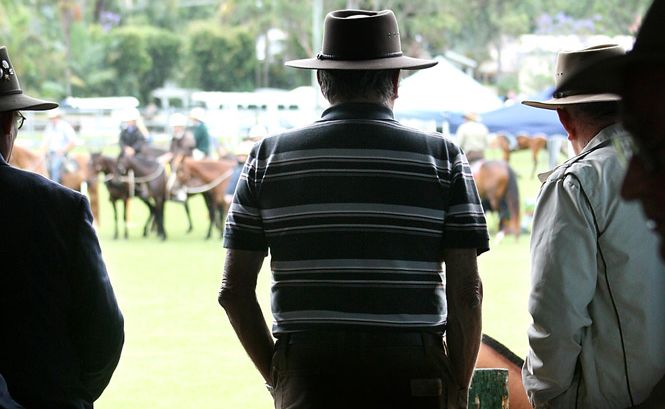 The Bangalow Show got off to a wet start last Friday but these experienced showgoers knew where to get some shelter. The Bangalow Show got off to a wet start last Friday but these experienced showgoers knew where to get some shelter.