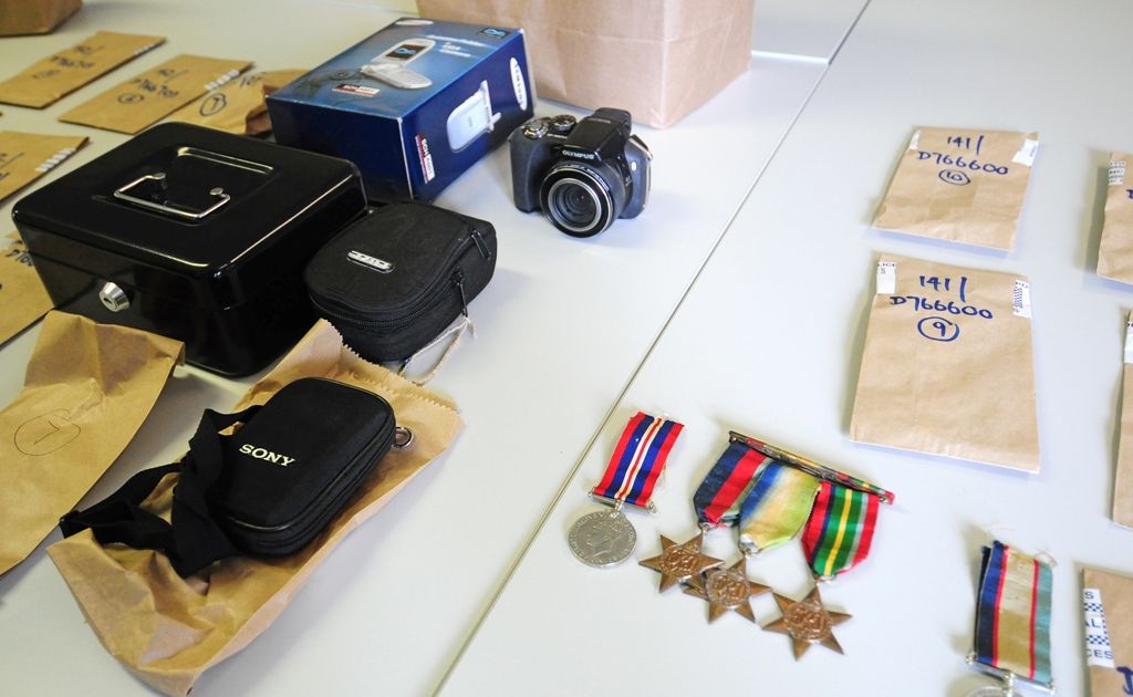 Some of the stolen goods recovered by police. Some of the stolen goods recovered by police.