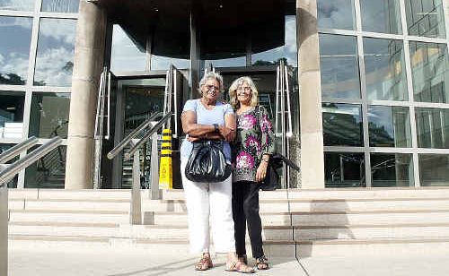TITLE: Frances Gala, left, and Chrissy Doherty at Brisbane’s federal court after filing Ms Gala’s claim over the Native Title applications for Fraser Island and Hervey Bay region. TITLE: Frances Gala, left, and Chrissy Doherty at Brisbane’s federal court after filing Ms Gala’s claim over the Native Title applications for Fraser Island and Hervey Bay region.