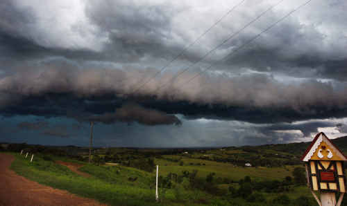 Dark clouds rumble over the Lockyer Valley during yesterday’s wild weather. Dark clouds rumble over the Lockyer Valley during yesterday’s wild weather.