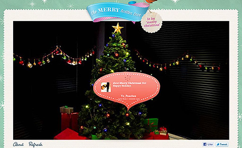 Host Sydney have launched The Merry Twitter Tree, a Christmas tree that’s literally lit by Tweets that contain the words ‘Merry Christmas’. Host Sydney have launched The Merry Twitter Tree, a Christmas tree that’s literally lit by Tweets that contain the words ‘Merry Christmas’.