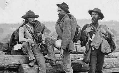 Confederate soldiers pose for the cameras after their capture at the battle of Gettysburg in 1863. Confederate soldiers pose for the cameras after their capture at the battle of Gettysburg in 1863.