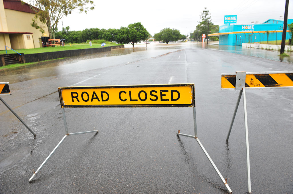 Targo Street was closed to traffic due to extensive flooding. Targo Street was closed to traffic due to extensive flooding.