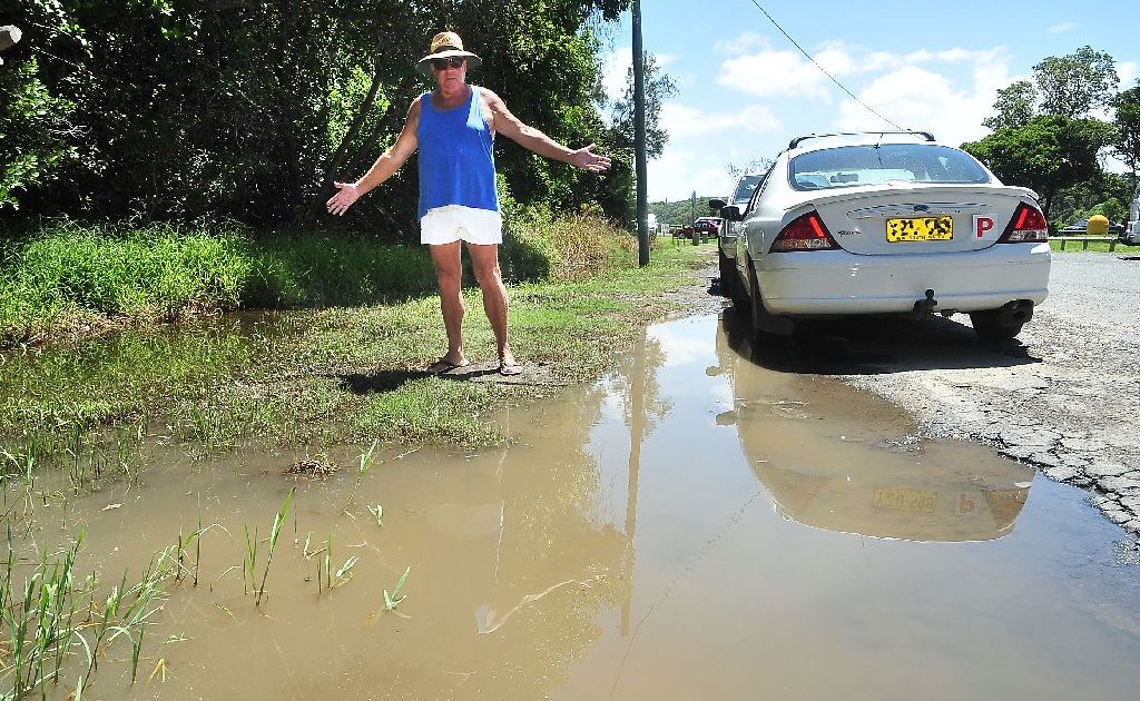 Des Roberts wants this muddy mess cleaned up at the Boronia Park car park at Sawtell.
Des Roberts wants this muddy mess cleaned up at the Boronia Park car park at Sawtell.