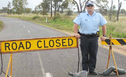 Leyburn officer-in-charge Constable Chris Stewart is growing increasingly frustrated with drivers ignoring the road closure. Leyburn officer-in-charge Constable Chris Stewart is growing increasingly frustrated with drivers ignoring the road closure.