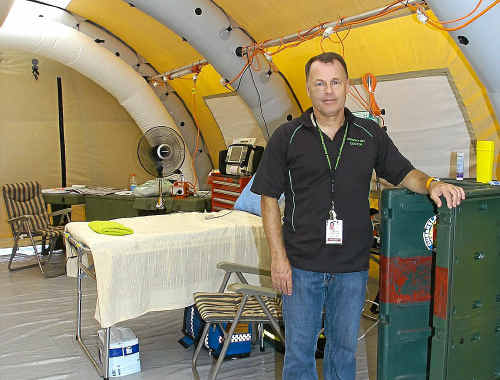 The high dependency ward set-up at the Gladstone Airport for flood victims has called into question the abilities of the Gladstone Hospital. The high dependency ward set-up at the Gladstone Airport for flood victims has called into question the abilities of the Gladstone Hospital.