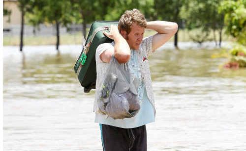Rockhampton area resident Peter Turner decided to self-evacuate from his home while he could still get out on foot. Rockhampton area resident Peter Turner decided to self-evacuate from his home while he could still get out on foot.
