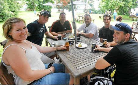Here's cheers: The Daily Telegraph named the Ulmarra Hotel in the top 10 NSW beer gardens. Pictured (from left) are Sharlene Hayes, Michael Young, Shayne Forrester, Shayne Bagwell, Andrew Martin and Grant Arnott. Here's cheers: The Daily Telegraph named the Ulmarra Hotel in the top 10 NSW beer gardens. Pictured (from left) are Sharlene Hayes, Michael Young, Shayne Forrester, Shayne Bagwell, Andrew Martin and Grant Arnott.