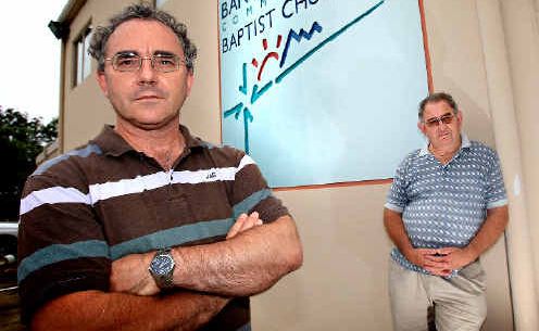 Crime spree: Pastor Ian Aylward and director Bill Parr are angry about the break-ins. Crime spree: Pastor Ian Aylward and director Bill Parr are angry about the break-ins.