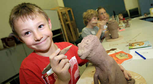 Purr-fect: Angus Mcfarlane, 8, works on his clay cat at the Tweed River Regional Art Gallery holiday workshop. Purr-fect: Angus Mcfarlane, 8, works on his clay cat at the Tweed River Regional Art Gallery holiday workshop.