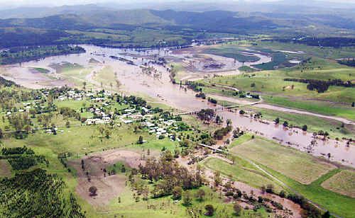 An aerial photograph of the flooded Clarence River at Tabulam. An aerial photograph of the flooded Clarence River at Tabulam.