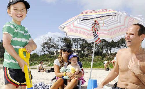Levi Smorgon, 4, made the most of yesterday’s sunshine at Main Beach Byron Bay, along with his parents, Melanie and Dale, and brother Harper, 2. Levi Smorgon, 4, made the most of yesterday’s sunshine at Main Beach Byron Bay, along with his parents, Melanie and Dale, and brother Harper, 2.