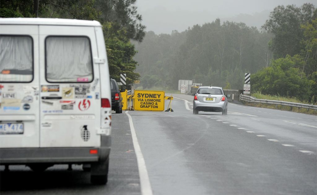 The Pacific Highway closed south of Ballina. The Pacific Highway closed south of Ballina.