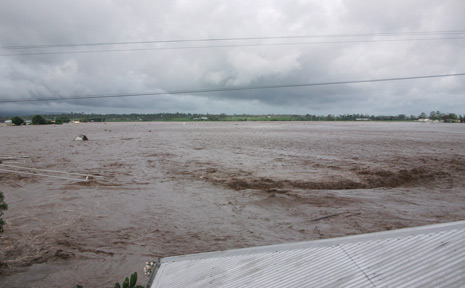 The town of Grantham during the 2011 Floods. The town of Grantham during the 2011 Floods.