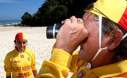 Surf safety: Lifesavers Rodney and Mariah Jones on patrol on Coolangatta Beach. Surf safety: Lifesavers Rodney and Mariah Jones on patrol on Coolangatta Beach.