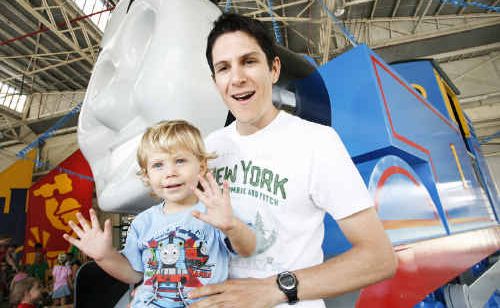 Thomas the Tank Engine fans Marty Kelly and son Preston, 19 months. Thomas the Tank Engine fans Marty Kelly and son Preston, 19 months.