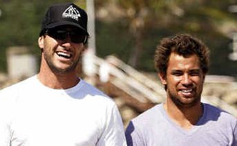 Chilling out: Dean Morrison with good mate and fellow Gold Coaster Joel Parkinson. Chilling out: Dean Morrison with good mate and fellow Gold Coaster Joel Parkinson.
