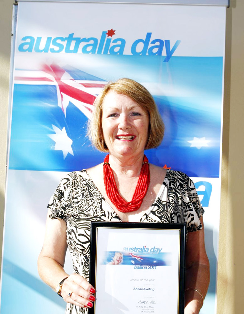 CITIZEN OF THE YEAR: Sheila Aveling, from Tintenbar, was named Ballina Shire’s Citizen of the Year on Australia Day. CITIZEN OF THE YEAR: Sheila Aveling, from Tintenbar, was named Ballina Shire’s Citizen of the Year on Australia Day.