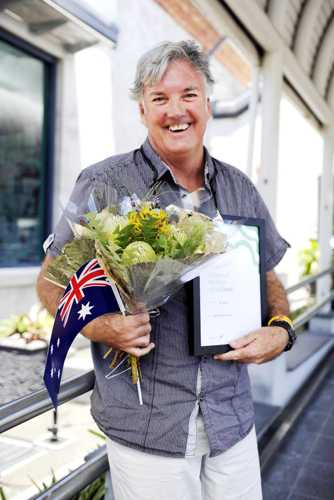 The Byron Shire Citizen of the Year, Ed Ahern. The Byron Shire Citizen of the Year, Ed Ahern.
