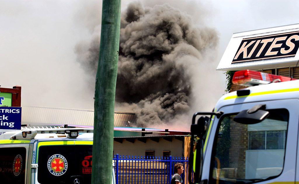 The fire caused significant damage to the Discount Foam and Polystyrene building. The fire caused significant damage to the Discount Foam and Polystyrene building.