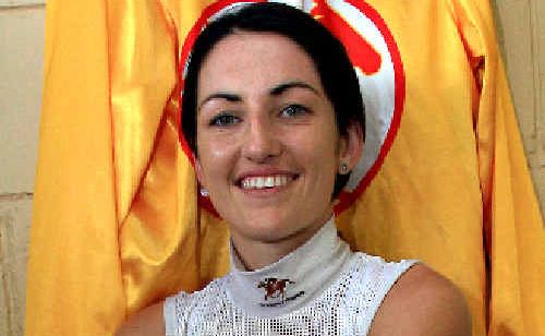 Jockey Tegan Harrison after winning on Geneva Gold. Jockey Tegan Harrison after winning on Geneva Gold.