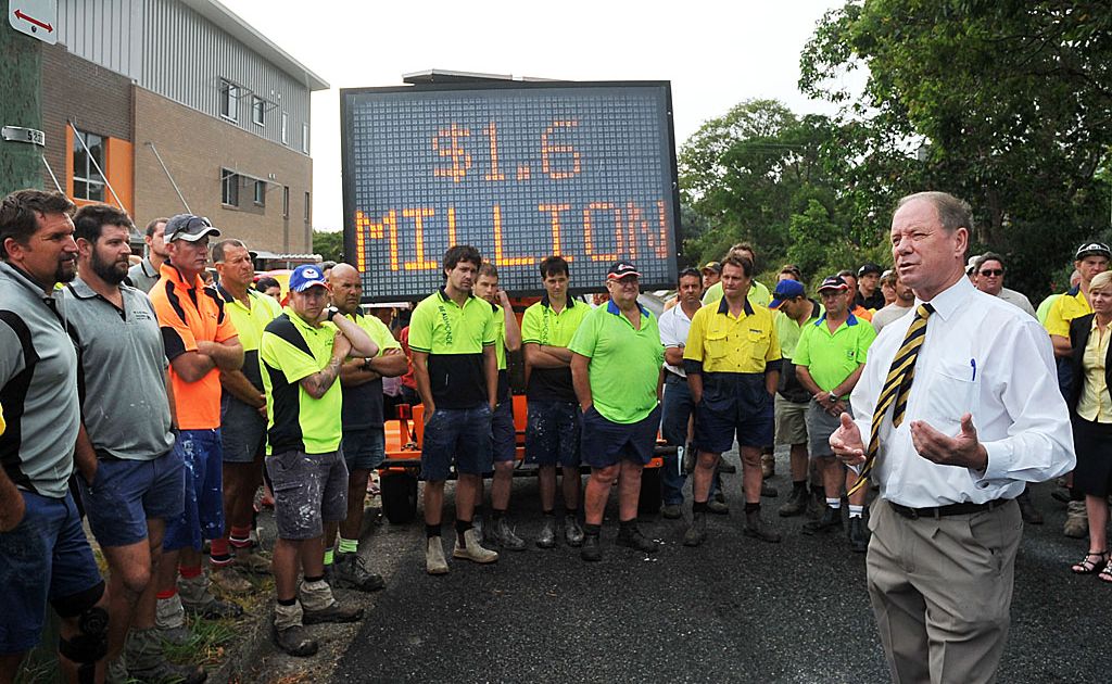 Building subcontractors have blockaded the site of a NSW housing development. Building subcontractors have blockaded the site of a NSW housing development.