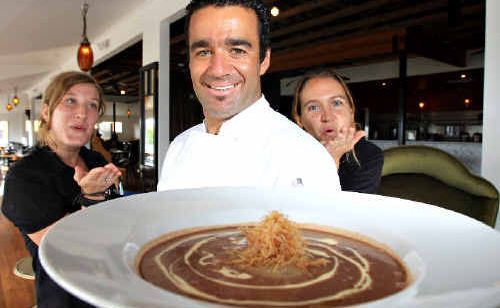 Babalou head chef Eddie Uzan (centre), Jessica Brown and Natalie Barns with a Valentine’s Day dish made with ingredients believed to have aphrodisiac qualities. Babalou head chef Eddie Uzan (centre), Jessica Brown and Natalie Barns with a Valentine’s Day dish made with ingredients believed to have aphrodisiac qualities.