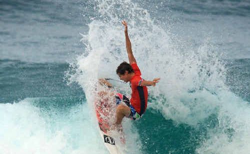 Cabarita’s Jason Jameson competes in the Kirra Teams Challenge at Duranbah. Cabarita boardriders were in the outright lead after snatching three straight victories. Cabarita’s Jason Jameson competes in the Kirra Teams Challenge at Duranbah. Cabarita boardriders were in the outright lead after snatching three straight victories.