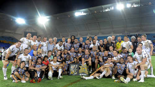 WINNING SMILES: The Indigenous All Stars proved too strong in last year’s All Stars encounter, winning 16-12 at Skilled Stadium. Image: AAP WINNING SMILES: The Indigenous All Stars proved too strong in last year’s All Stars encounter, winning 16-12 at Skilled Stadium. Image: AAP