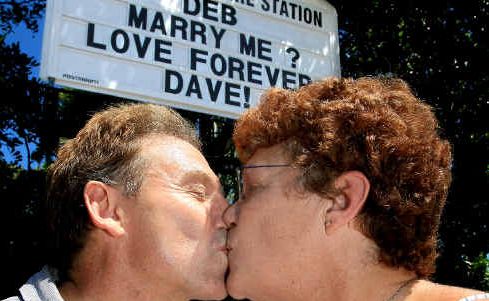 A faint heart never won a fair maid, and Dave Bailey’s proposal to Debbie Maynard certainly paid off. A faint heart never won a fair maid, and Dave Bailey’s proposal to Debbie Maynard certainly paid off.