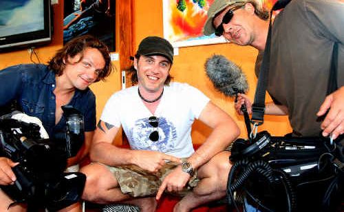 German Galileo film crew in Australia. From left, Ralf Heinze, Frank Genstaler and Ole Fensky. German Galileo film crew in Australia. From left, Ralf Heinze, Frank Genstaler and Ole Fensky.
